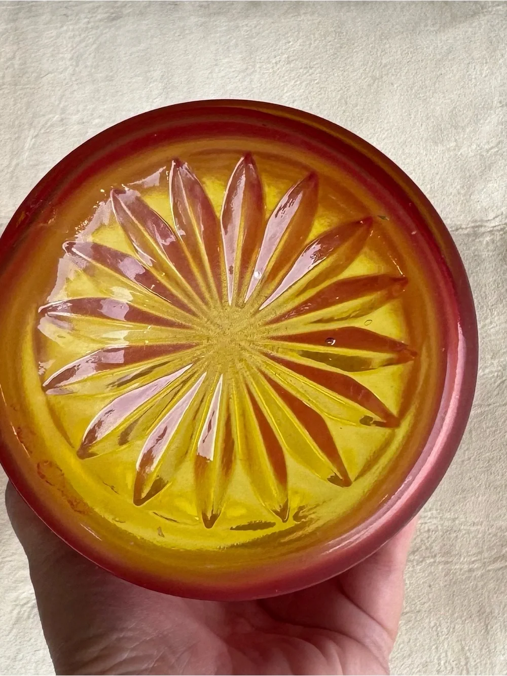 Vintage Polish Hand-Blown Art Glass Vase